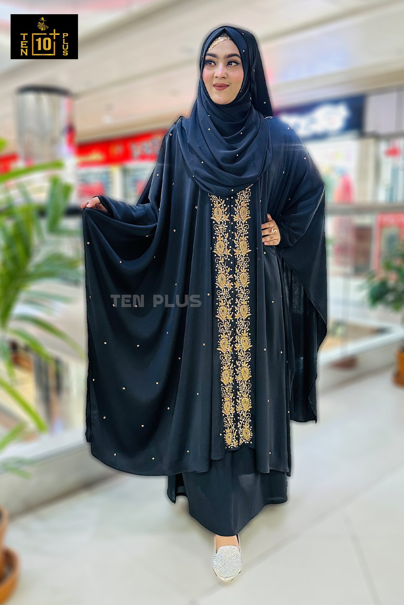 Karchupi Cape With Hijab (কারচুপি ক্যাপ সাথে হিজাব)